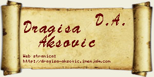 Dragiša Aksović vizit kartica
